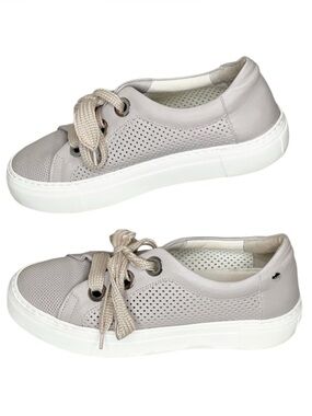 AGL Perforated Leather platform Sneakers In Talc Size 39/9